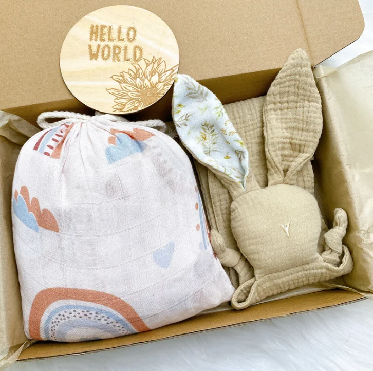 baby bath towel 100% cotton muslin baby bamboo muslin swaddle blanket for newborns baby gift box packing paper