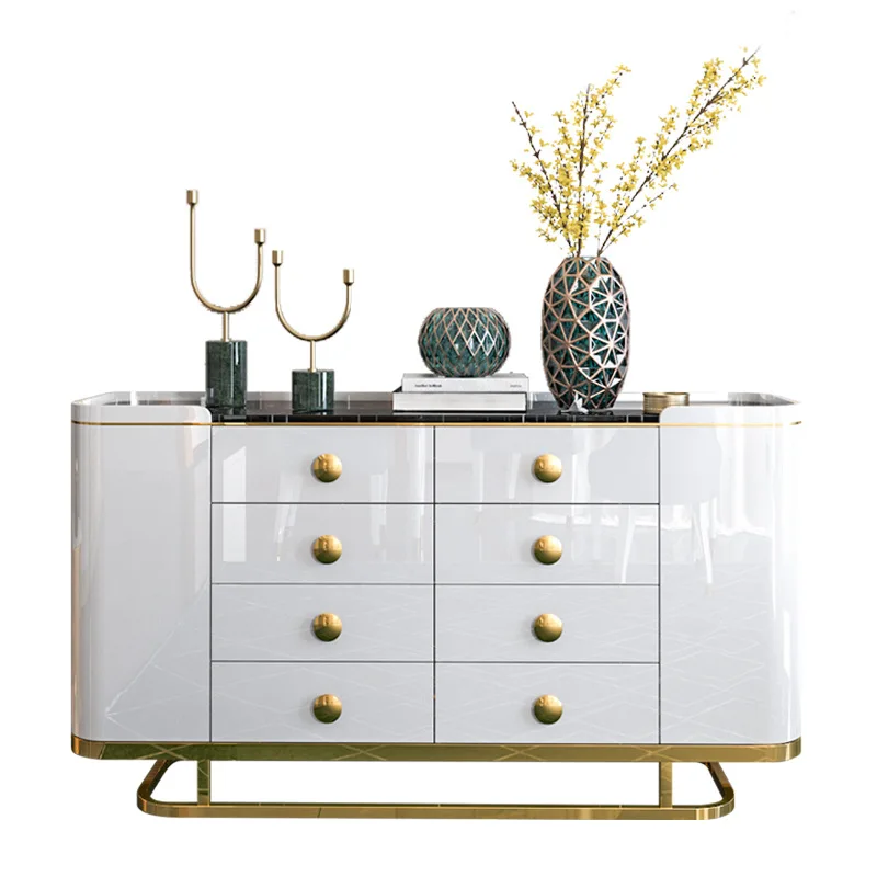 Light luxury and simple North American small family marble porch ark side of household tea cabinet