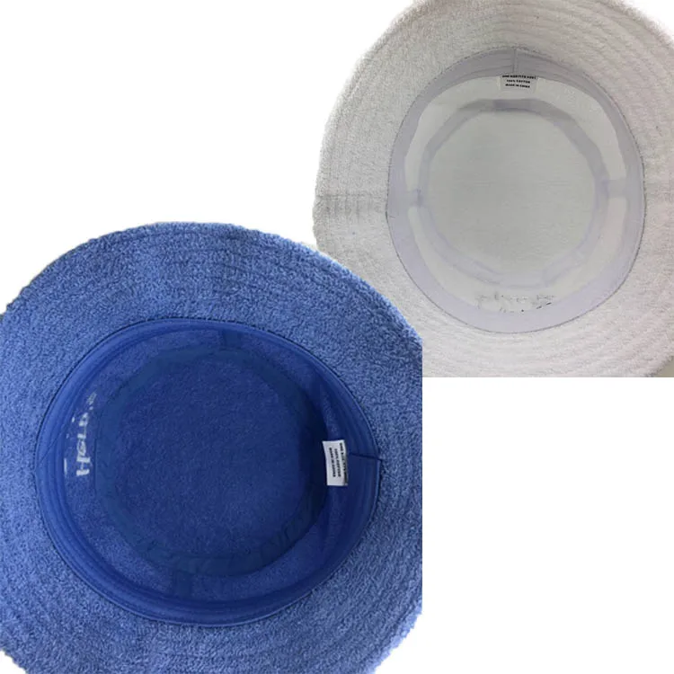 Wholesale Custom Embroidery Logo Unisex Fisherman hats 100% Cotton Terry Cloth Towel Bucket Hats