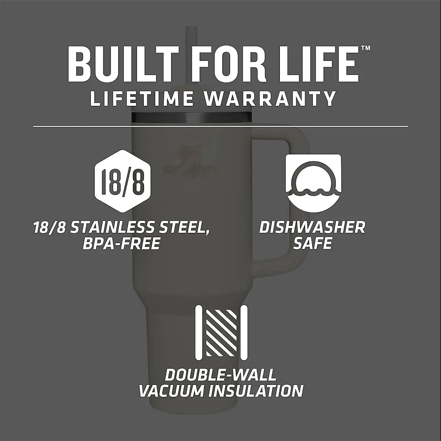 Best seller H2.0 cup 40oz with handle stainless steel stan tumbler with handle for Iced and Cold Beverages