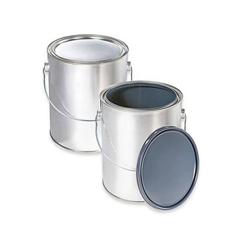 5L Round Empty Metal Tin Can With Lever Lid Paint and Adhesive Packing Boxes for Motor Oil Chemical Jars