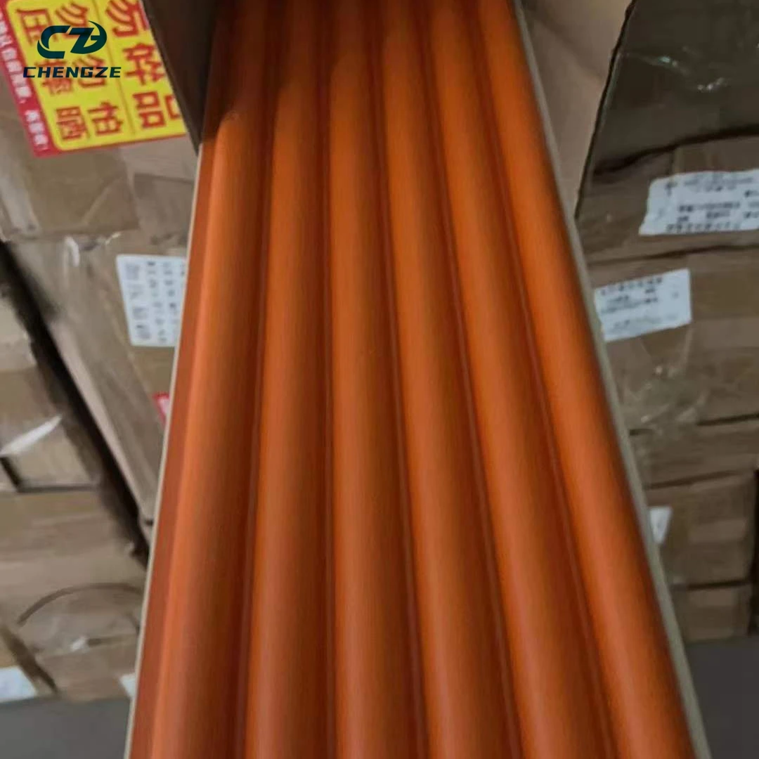 Chengze Indoor Wood Grain WPC Wall Panel Round Hole Fluted Cladding