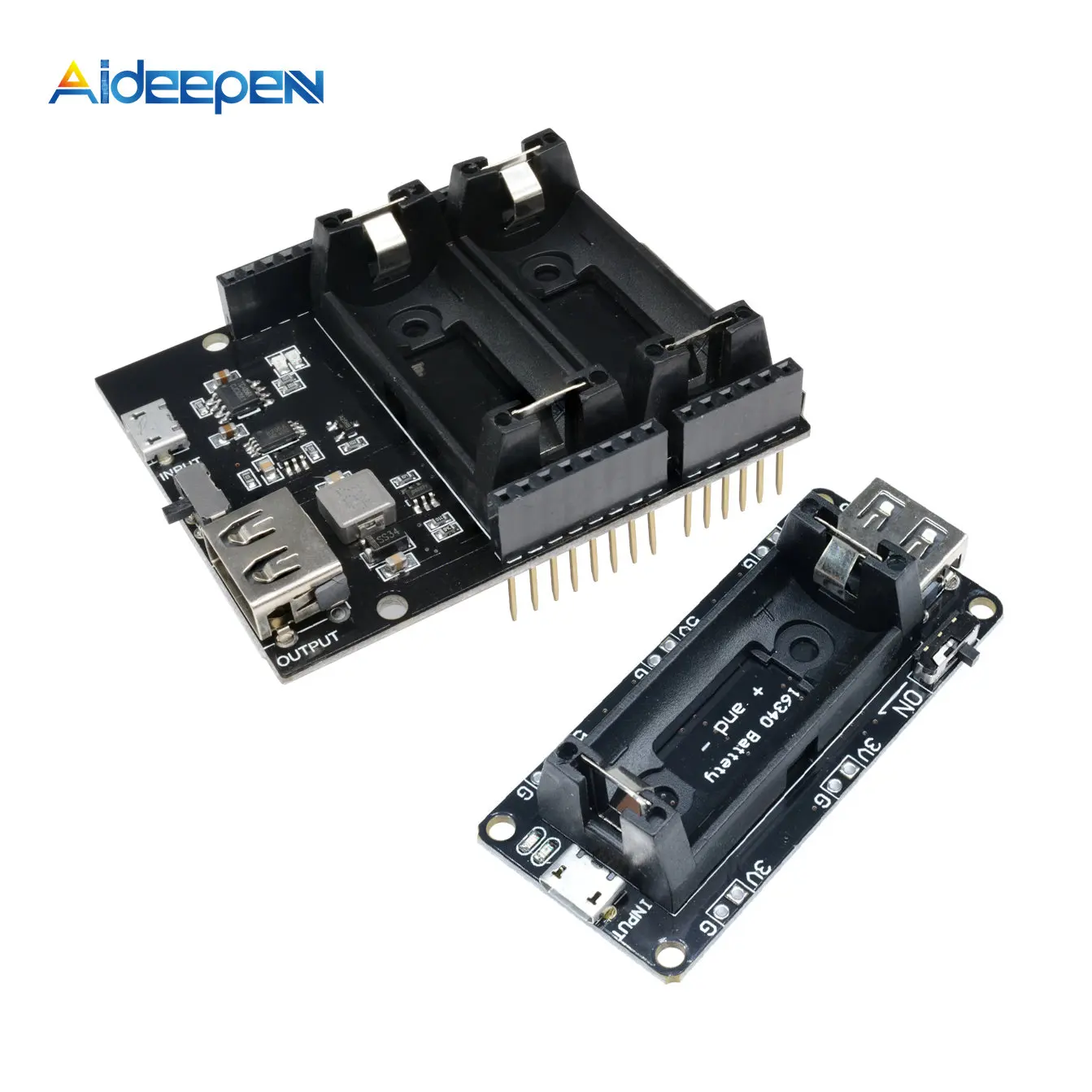 Dual 16340 lithium Battery Charger Module with USB Battery Power Bank Balance Charger Holder Board For Arduino R3