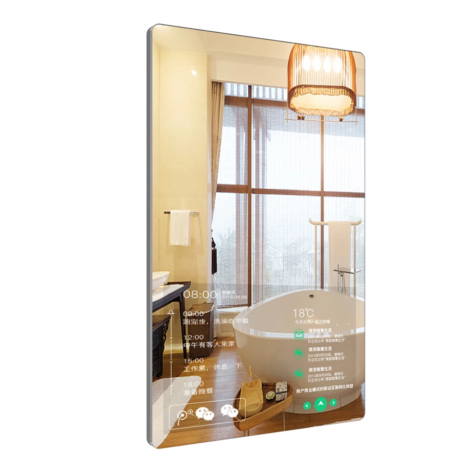 
Smart touch screen magic mirror TV display screen advertising mirror for shopping mall with Android OS system 