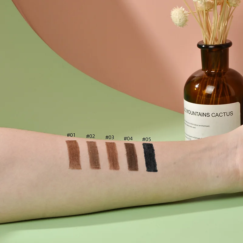 2 in 1 Ultra Fine Eyebrow Pencil High Quality Label Custom Logo Silver Eyebrow Brow Pencil With Brush