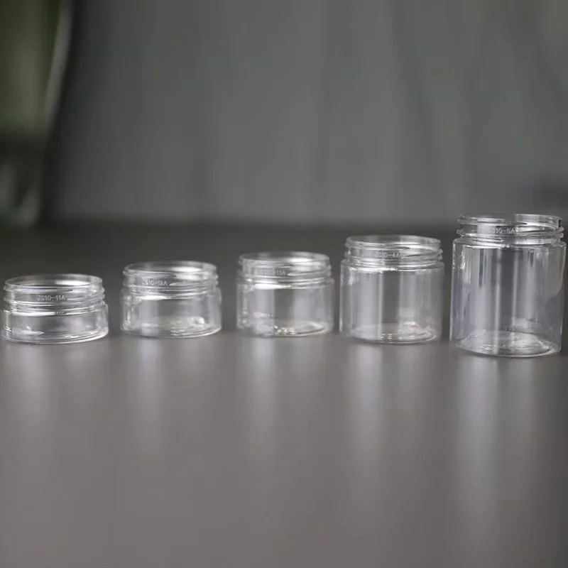Transparent Cosmetic Skincare Body Butter PET Plastic Smoothie Jar for Jam With Rose Gold Lid
