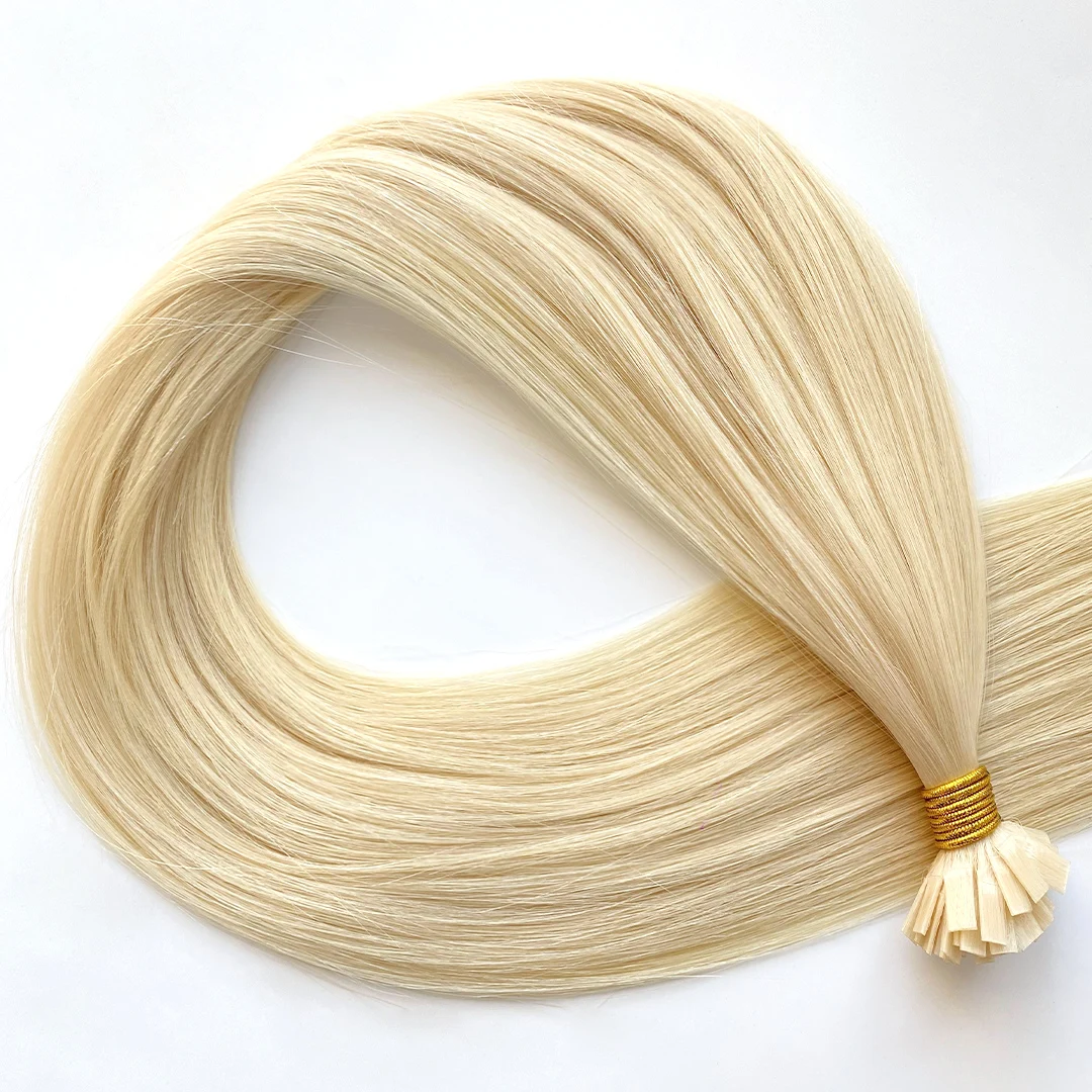 HOT New Color 24inch Blonde Zero 50g/Pack Keratin Full Cuticle Aligned Virgin Double Drawn Flat Tip K Tip Hair Extensions