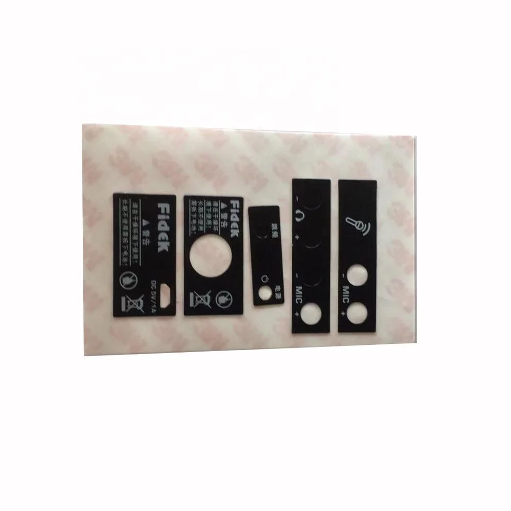 3-M adhesive Silk screen printed polycarbonate  sticker Gloss or Matte finish pc label