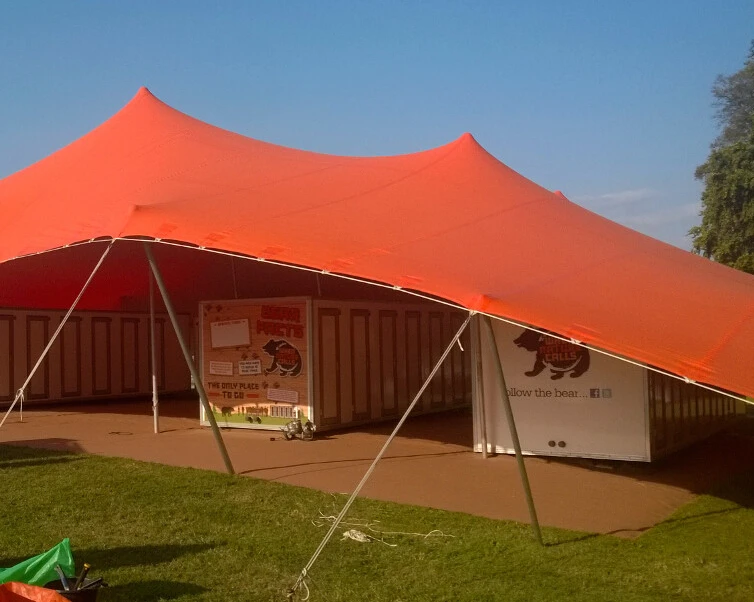 100% Polyester Waterproof Fire Retardant Coated 4 Way Stretch Fabric For Bedouin Stretch Tent