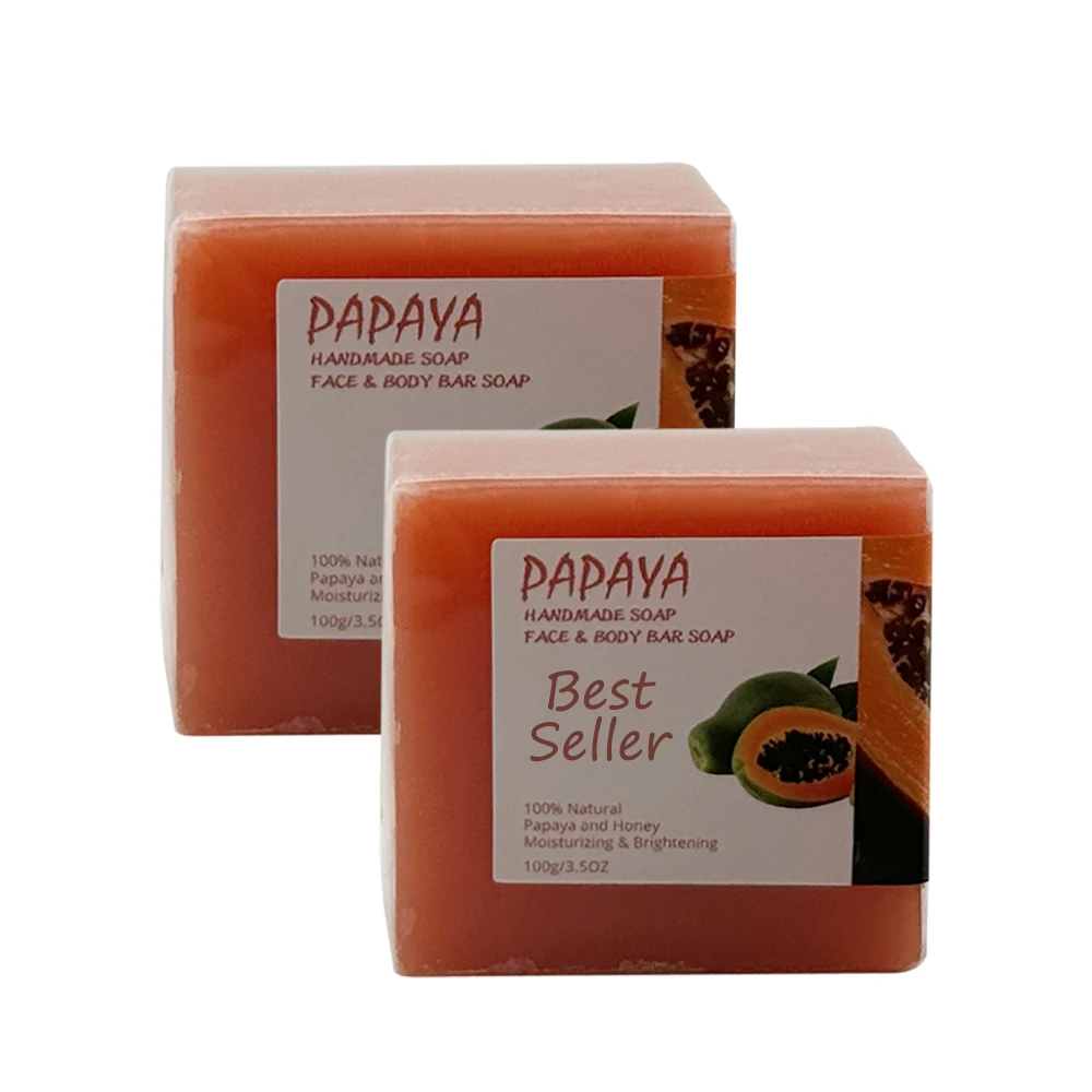 Private label organic vitamin c handmade soap papaya soap whitening skin moisturizing face soap