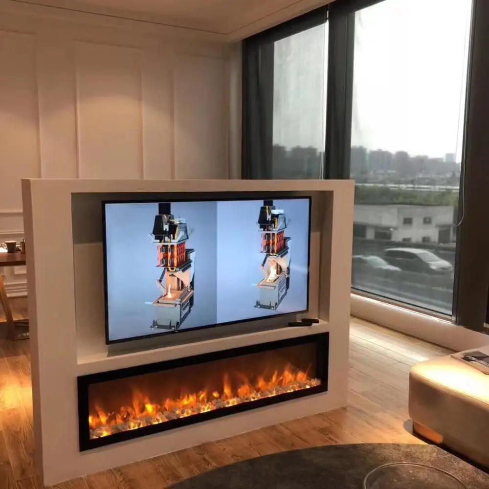 1800 mm insert /build in/recessed electric fireplace with pebbles