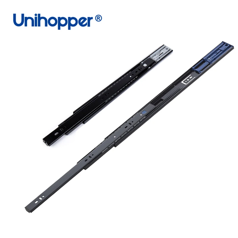 Unihopper 45mm Drawer Telescopic Channel Soft Close Drawer Slider Push to Open Ball Bearing Drawer Slide for Kitchen Cabinet