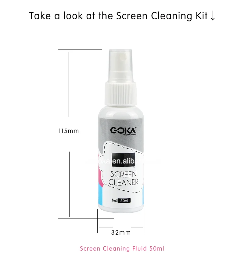 GOKA factory professional cleaning customizable laptop screen cleaning kit 2 in 1 keyboard cleaning brush with microfiber cloth