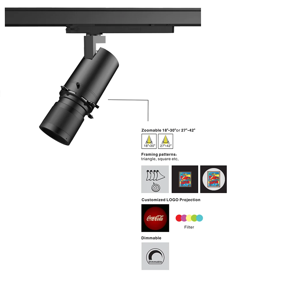20W led framing projector museum lighting gallery art lighting  dimmable led track light
