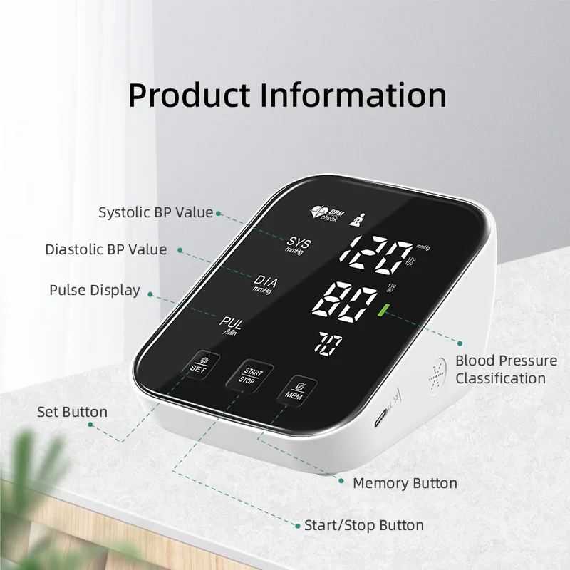 New product in 2024 Sphygmomanometer Blood Pressure Machine Portable Automatic BP Machine