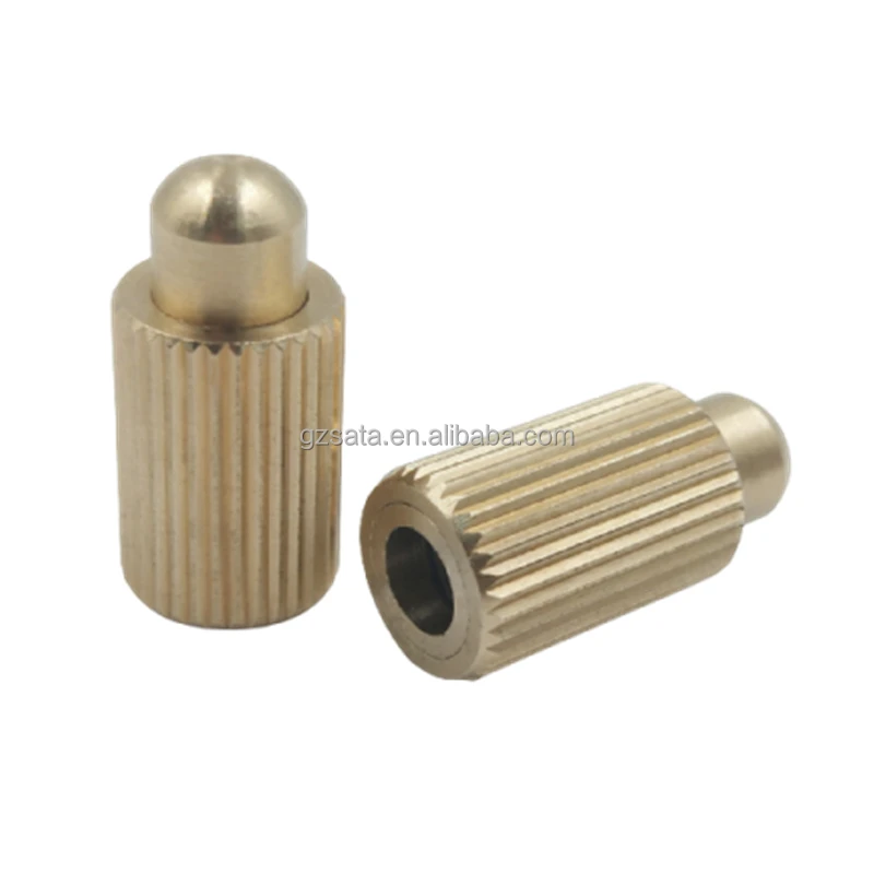 Brass Press-Fit Shoulderless Knurled Spring Plunger Pins