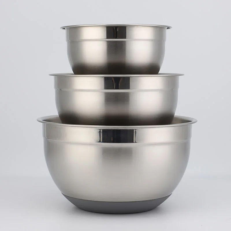 Metal Stainless Steel Mixing Bowl 3QT 5QT Mixing Bowls Set