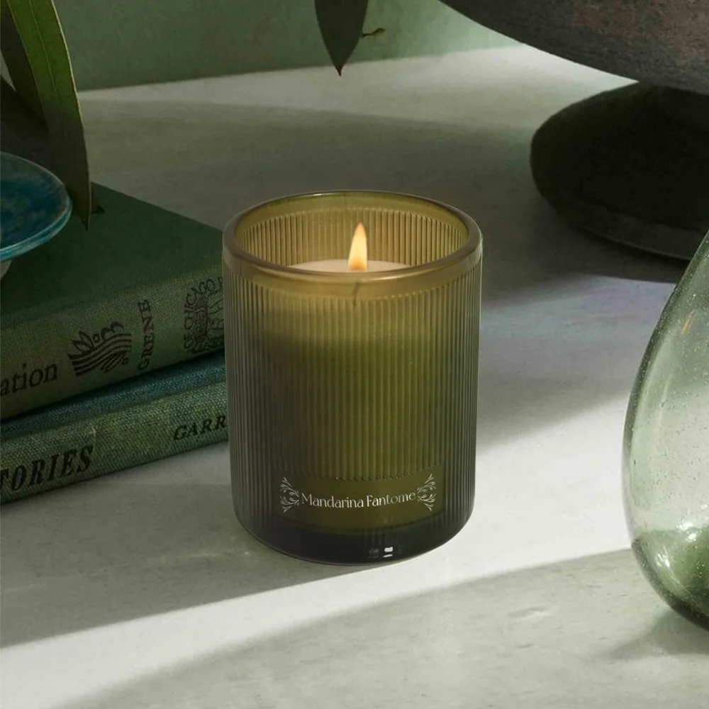 Wholesale Luxury Olive Grey Soy Wax Christmas Scented Candles Gold Fragrance Custom Decal Home Decor Gift Set