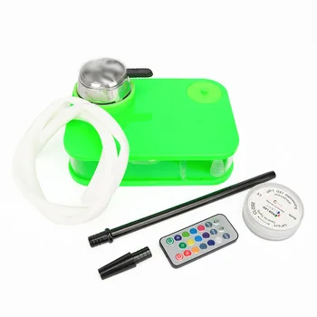 Wholesale Custom Colored smoke Nargile plastic Hookah box chicha Sheesha portable led shisha set square Hookah for sale