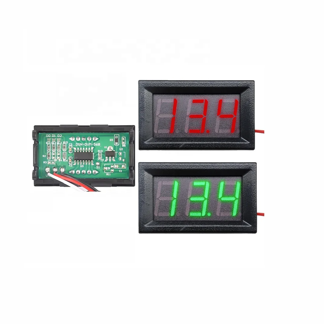 0.56 Inch 3 Wire DC Voltmeter LED Digital Voltmeter Detector DC 0-100V Voltage Capacity Monitor Motorcycle Voltage Panel Tester