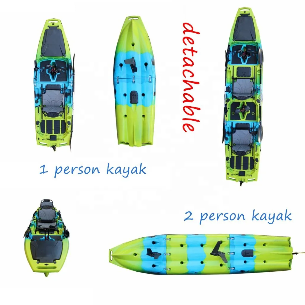 14ft Fishing Flap Ocean Tandem Foot Pedal Kayak Electric Motor Sport Kayak Pesca Con Pedal Drive Kayak