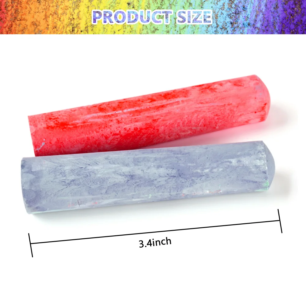 Kids Giant Box Non-toxic Jumbo Colored Washable Sidewalk Chalk 126 Pack Sidewalk Chalk