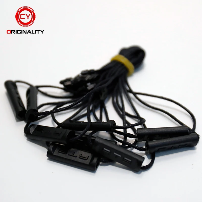 Brand Garment Plastic String Lock Sealcustom Logo Cabinet Black Hang String