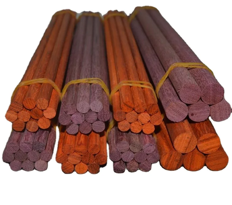 Custom Natural Wooden Sticks Handle Round Unfinished Red Wood Purple Fishing Rod Dowel Pins Bamboo Black Walnut Stick Craft