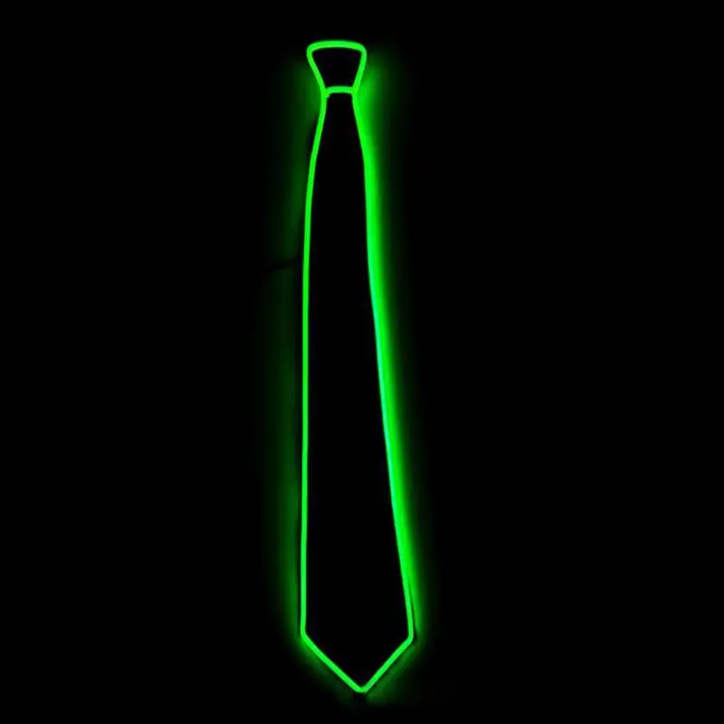 Men Glowing Tie LED Necktie Neon Luminous Party Night Halloween Christmas Glowing Neck Tie Decor Light Up Decoration DJ Bar Club