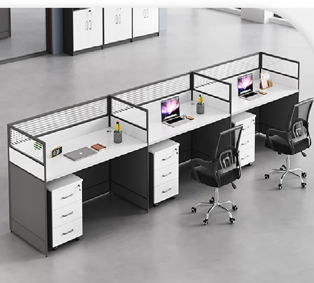Office furniture wholesale four artificial screen cards for six staff desk cards