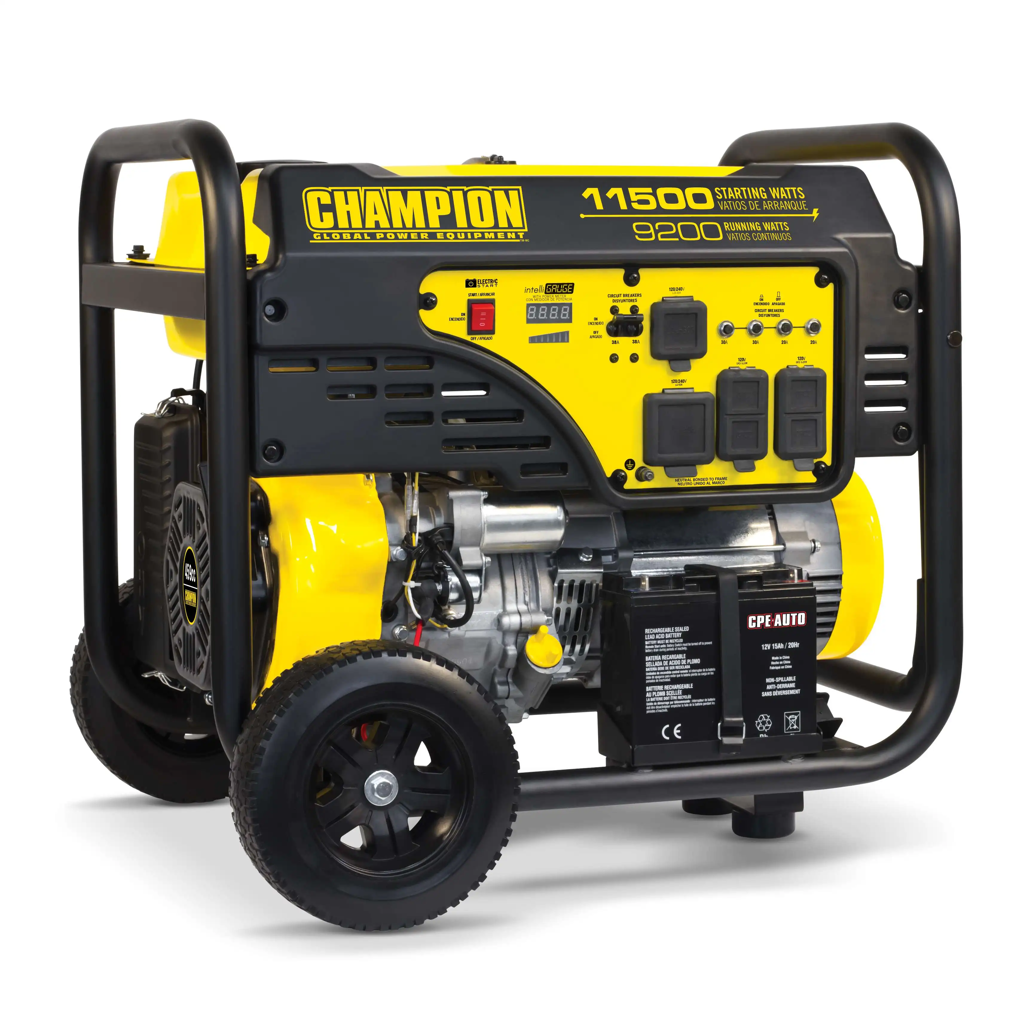 USA Champion 120V 220V Ac Single Phase 10Kw 10000Watt 10000W Petrol Engine Electric Start Gasoline Generator With wheels