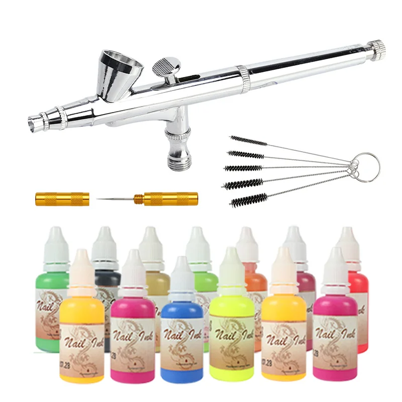 ready to spray nail airbrush paint kit with cleaning tool