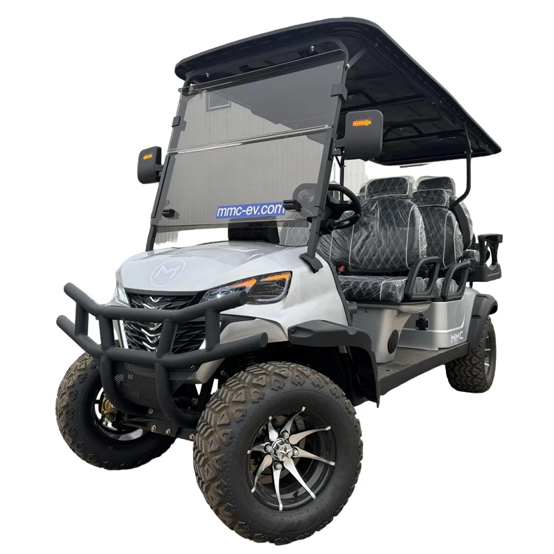 72V Lithium Battery 4KW 5KW 7.5 KW AC Motor 6 Seat Off-road Buggy CE Approved Solar Panels Electric Golf Cart