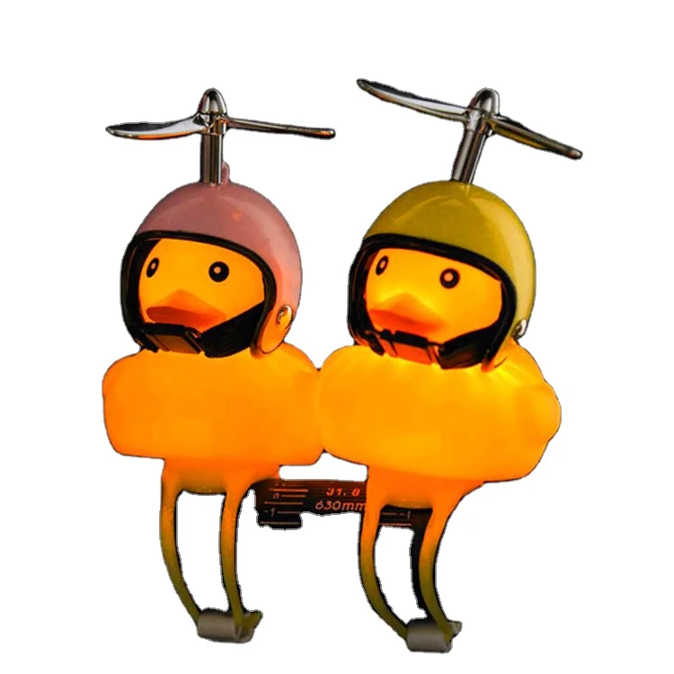 
Bicycle Duck Bell with Light Cute Duck Handlebar Bell Light Horn Lamp Cycling Yellow Duck Helmet Child Horn Bicycle Accessories 