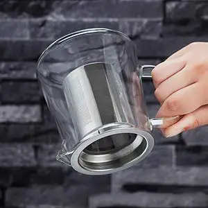 Hot Sale Transparent High Borosilicate heat resistant glass teapot with Stainless Steel removable infuser