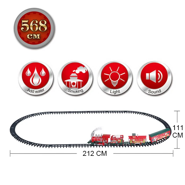 Shantou Train Set Toy for Kids Christmas Gift DIY Track with Light & Sound ABS & PC Material Battery Operated Railway Toys