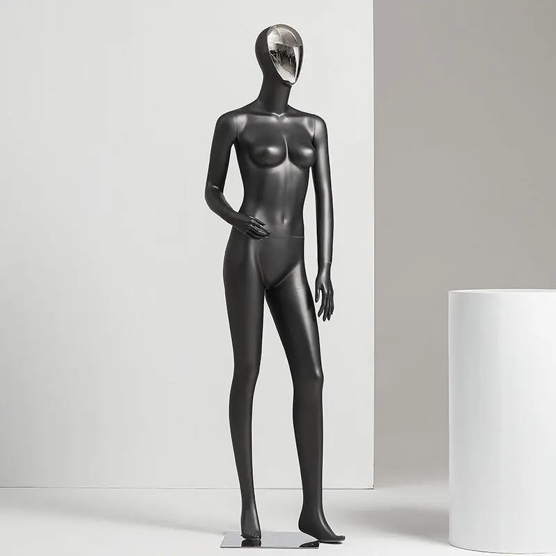 Black Mannequin Female Body Full Fiberglass Mannequin Standing for Display Clothes