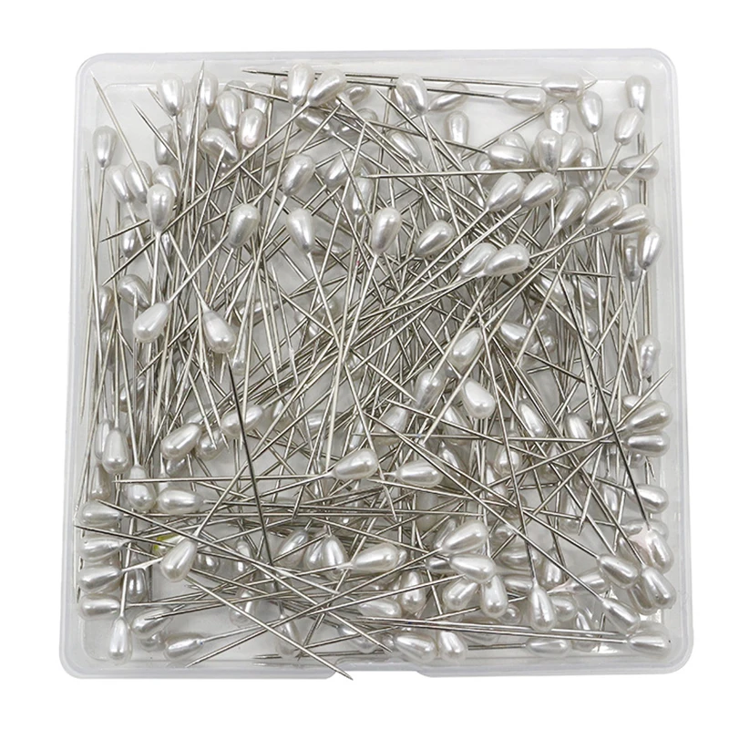 200pcs Silver Pearl Head Pins Bouquet Decorative Positioning Bead Pins Drop Shaped 55mm Pearl Needle Wholesale