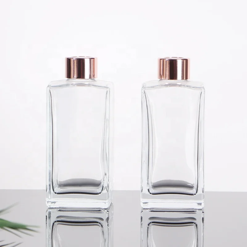 250ml empty clear rectangle square reed diffuser glass aroma bottles luxury glass