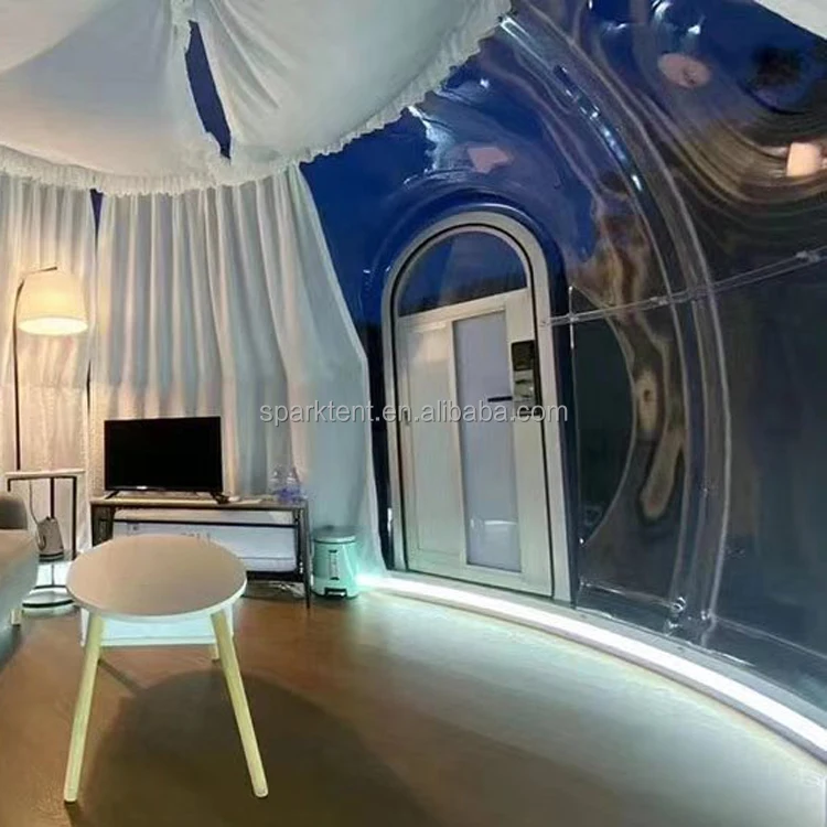 Outdoor Waterproof PC Dome Glamping Tent / PC Bubble Geodesic Dome House / Moveable PC Dome