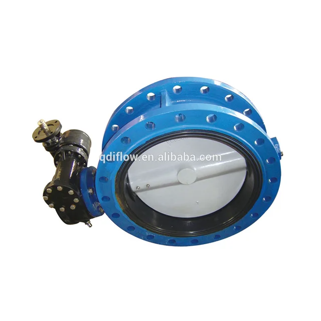 WRAS,DVGW rubber avaibable U type double flanged butterfly valve with PTFE liner