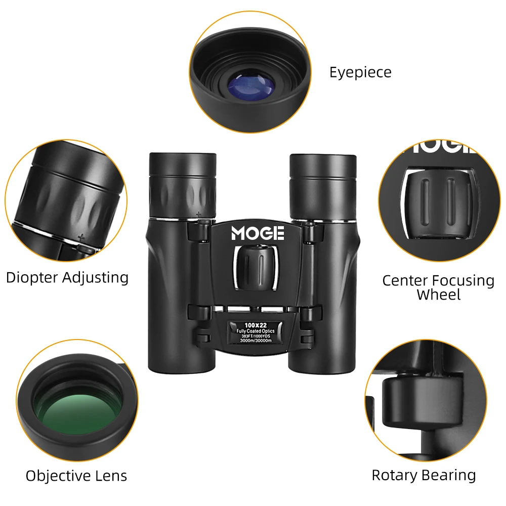 10x22 professional binoculars outdoor binoculars high magnification Bak4 prism binoculars camping