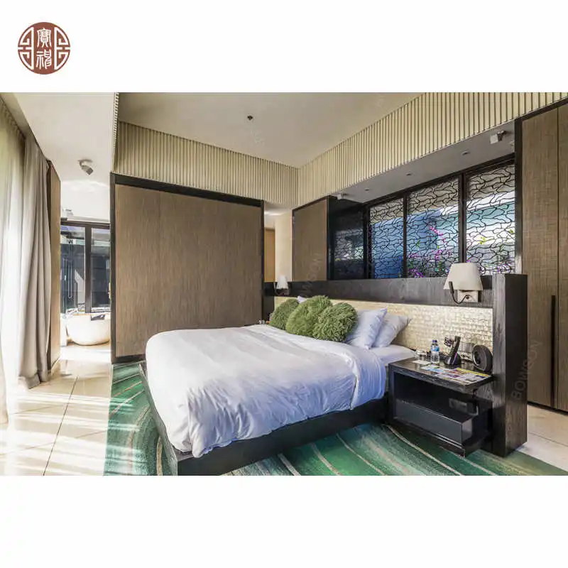 Modern Single Double Storage Wooden Beds With Drawers Hotel beds Bedroom Furniture