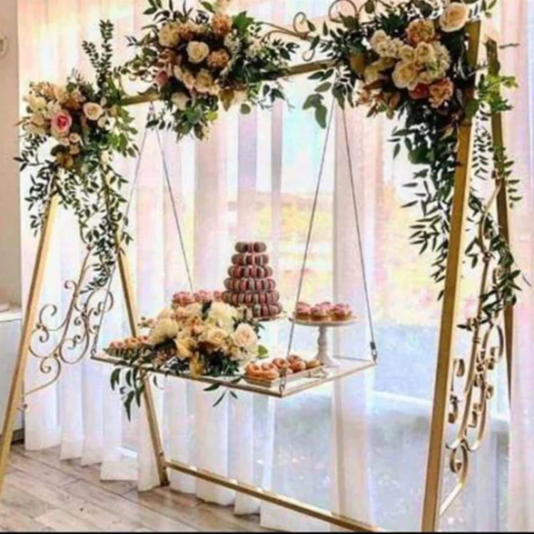 Новый дизайн металлическая Подвесная подставка для торта свадебный