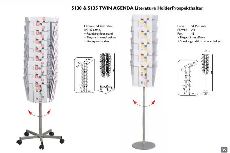 Magazine Organized Display Stand Wire Pocket Card Display holder Magazine Rack
