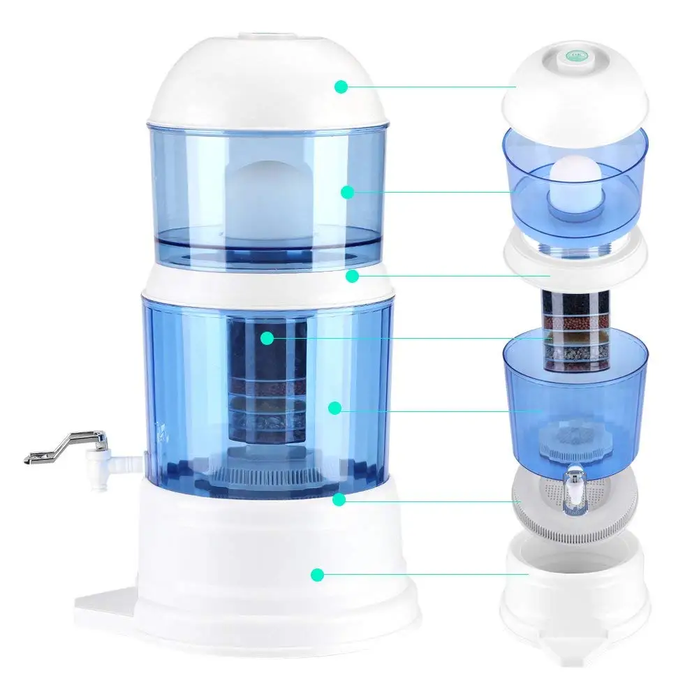 Adjusting pH 16L dome alkalize ceramic filter mineral water pot self clean water filter pot OEM