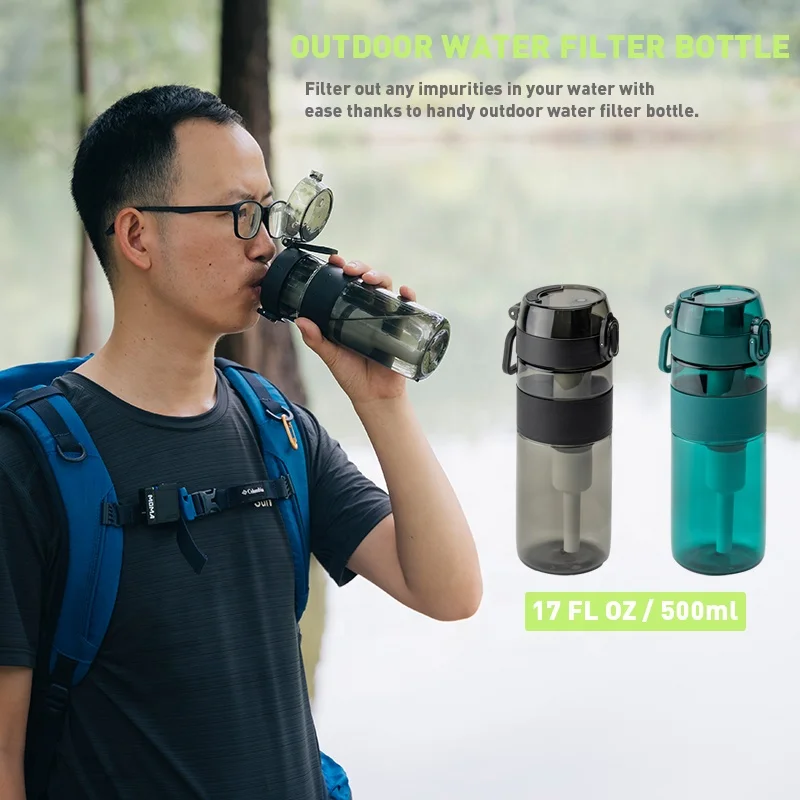 Brand New Product Filter Water Bottle Tritan Material Bpa Free Climbing Outdoor Drinking Water Directly for Go Hiking