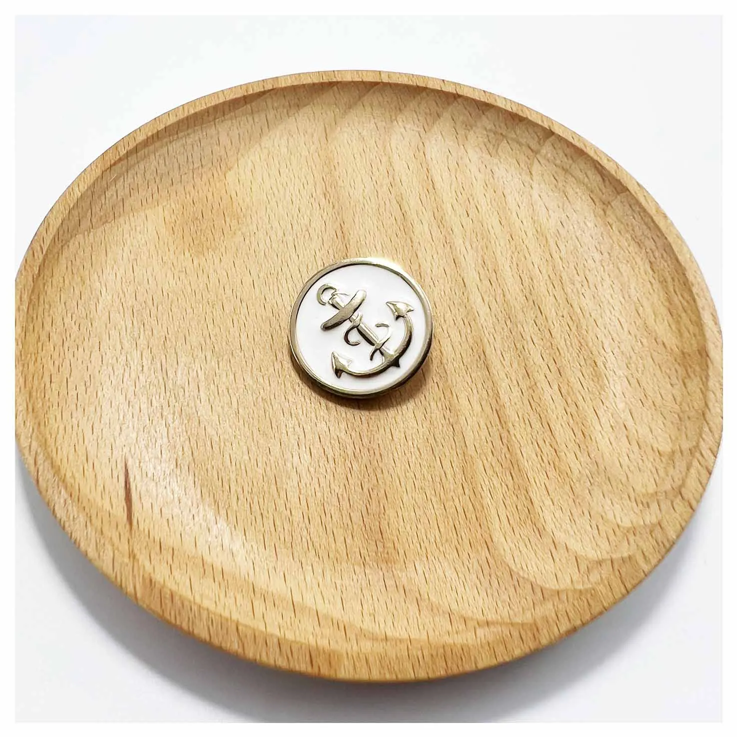 High-end clothing decorative captain anchor design sculpted metal buttons custom wholesale