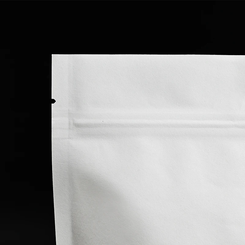 Fast shipping white kraft paper doypack dry fruit packaging ziplock spices nuts packaging bags