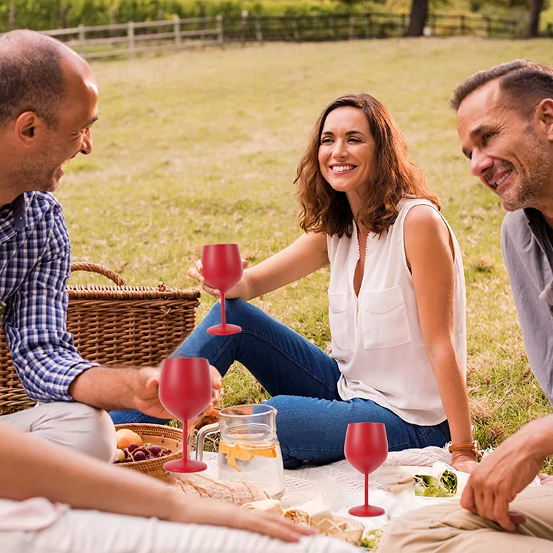 Stainless Steel Goblet Wine Glasses 18oz Coffee Tumbler Mug Champagne Flutes Martini Cocktail Water Bottle Beverage Cups